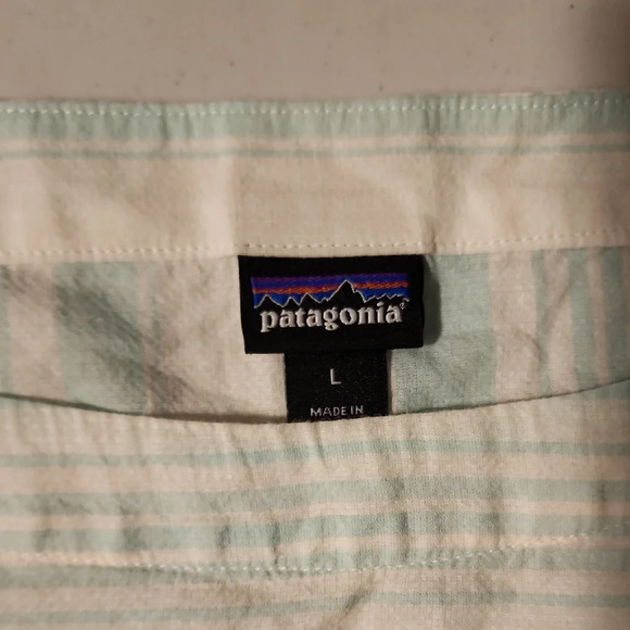 Patagonia Blue and White Striped Tank Top Casual - Picture 2 of 5